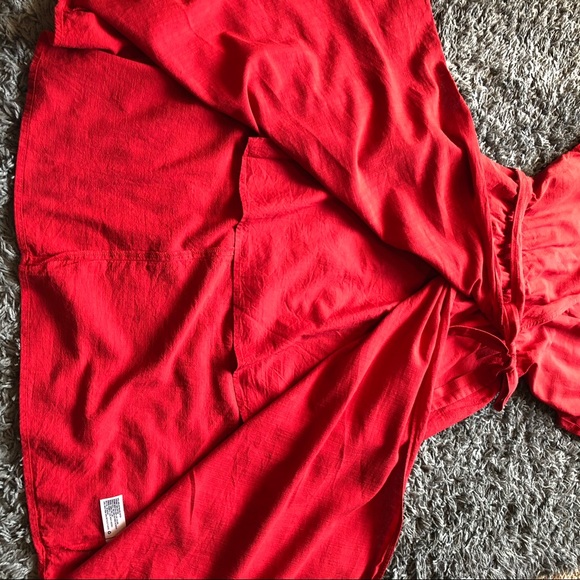 Universal Thread Faux Wrap Dress Red Med - Picture 7 of 14